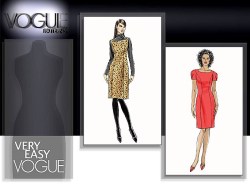 8507 VOGUE VERY EASY STRAIGHT FIT LINED DRESS SLEEVES OR NOT PATTERN 12-20